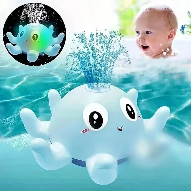 Automatic Induction Water Spray Small Octopus with Light Music Play Bath Toy