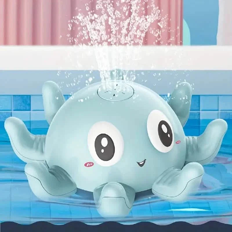 Automatic Induction Water Spray Small Octopus with Light Music Play Bath Toy