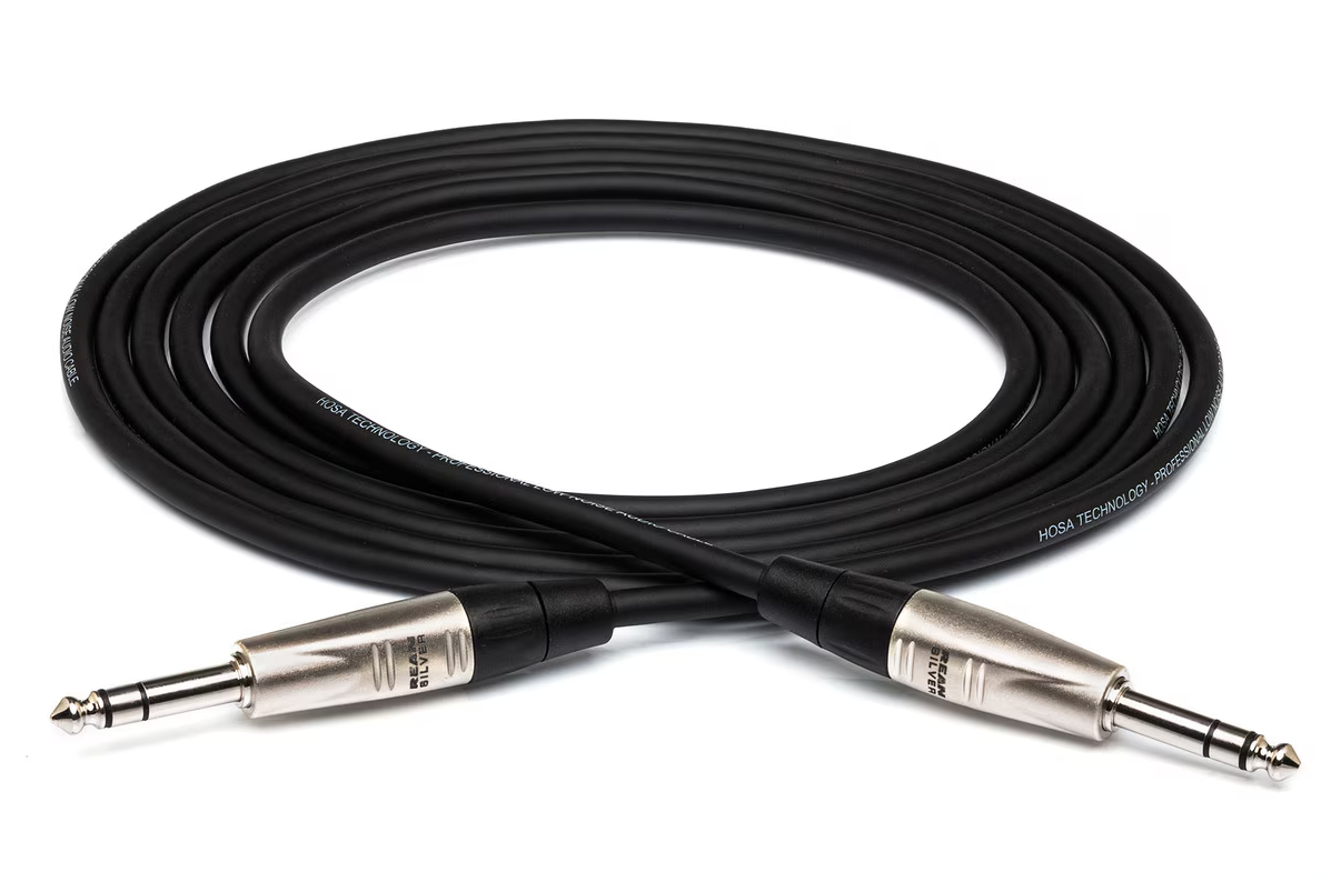 Hosa HSS-015 Pro Balanced Interconnect Cable - REAN 1/4-inch TRS Male to REAN 1/4-inch TRS Male - 15 foot-NEW