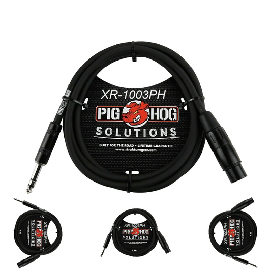 New - Pig Hog PX-TMXF3 Solutions TRS(M)-XLR(F) Balanced Cable 3Ft