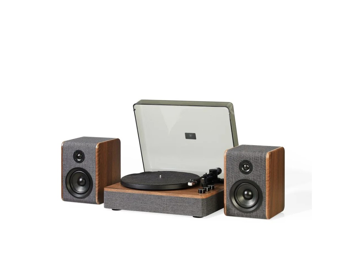 Crosley Nocturne 2-Speed Record Player With Speakers - Charcoal-NEW