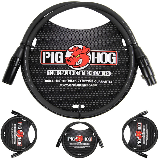 Pig Hog PHM3 8mm Tour Grade Microphone XLR Cable 3ft - New