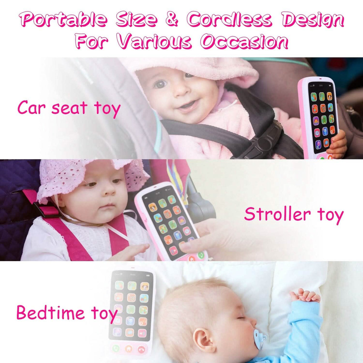 Interactive Educational Phone with Music Light Baby Infant Toy
