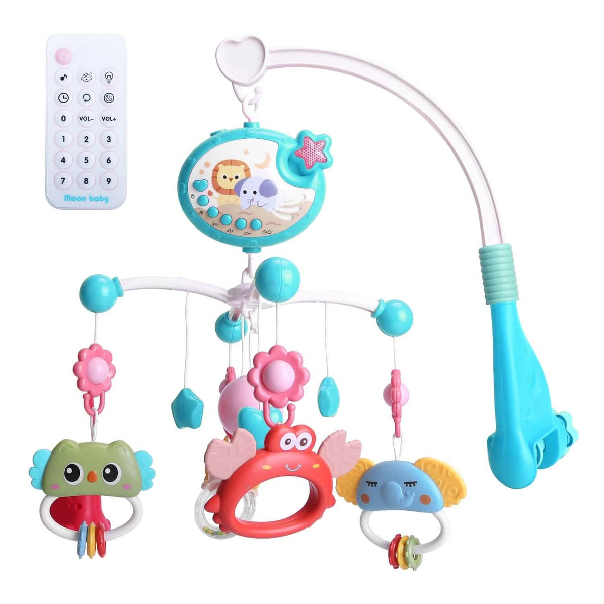 Musical Rotating Baby Crib Bed Bell Mobile with Star Projection