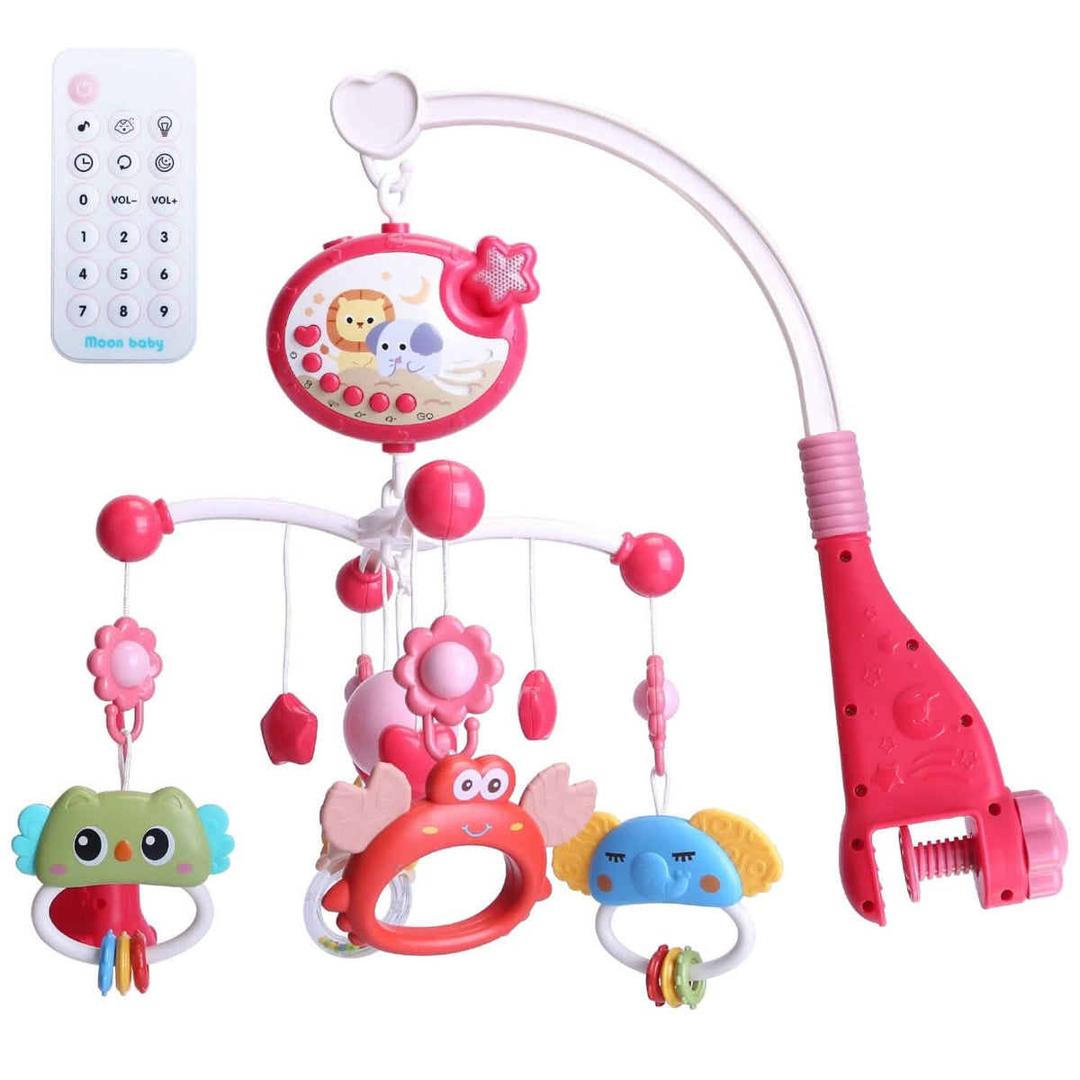 Musical Rotating Baby Crib Bed Bell Mobile with Star Projection