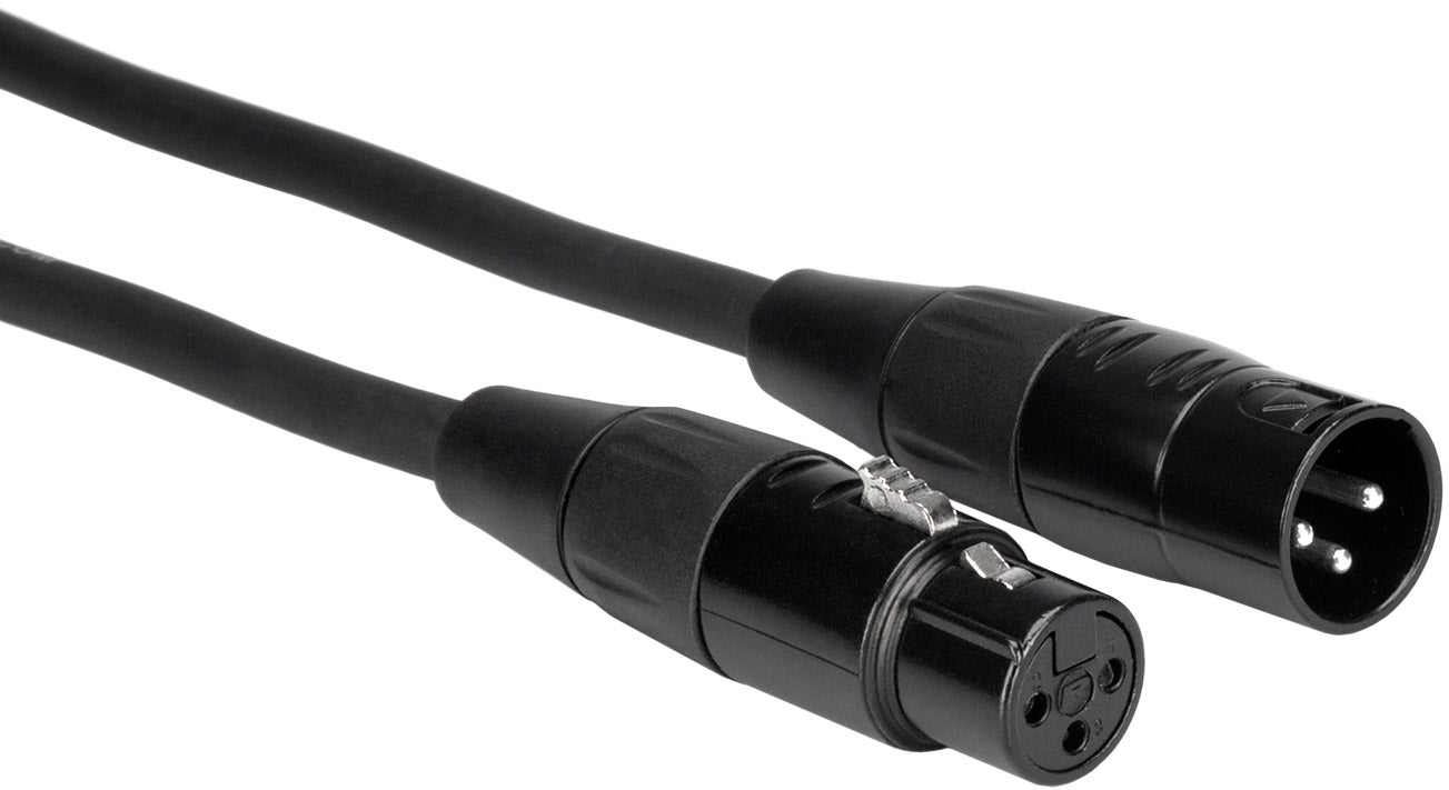 2 Pack Hosa Pro Microphone Cable, Neutrik REAN Connectors REAN XLR3F to XLR3M, HMIC-005 (5 Feet)