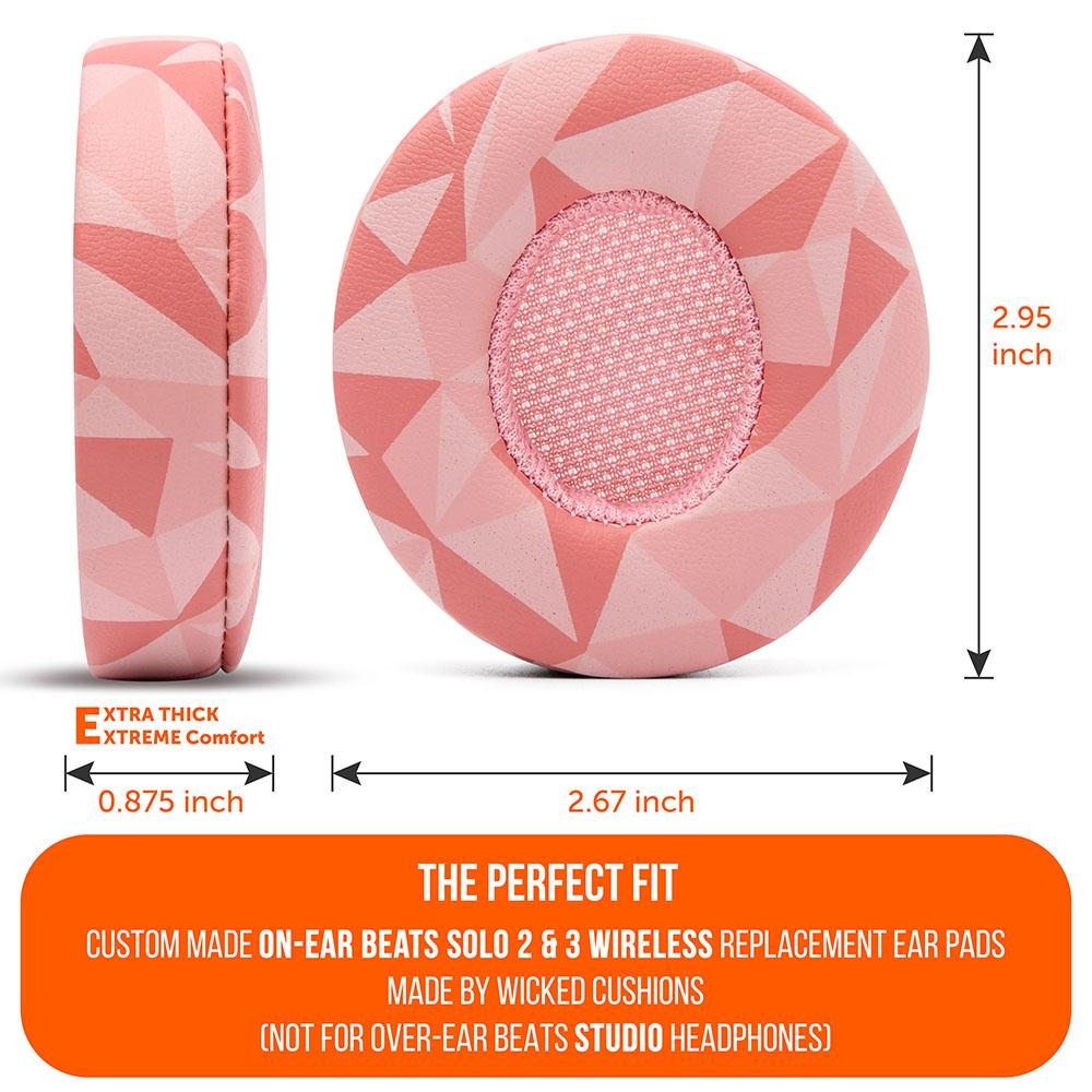 Beats Solo Replacement Earpads Thick Memory Foam Cushions by Wicked Cushions