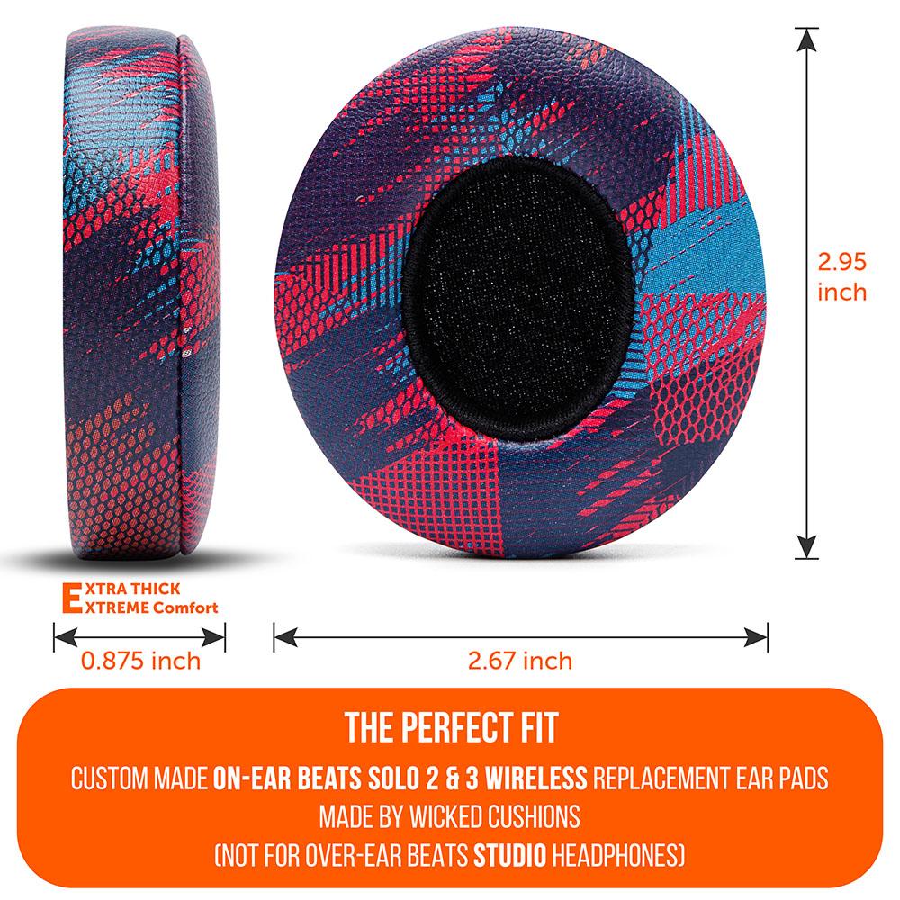 Beats Solo Replacement Earpads Thick Memory Foam Cushions by Wicked Cushions