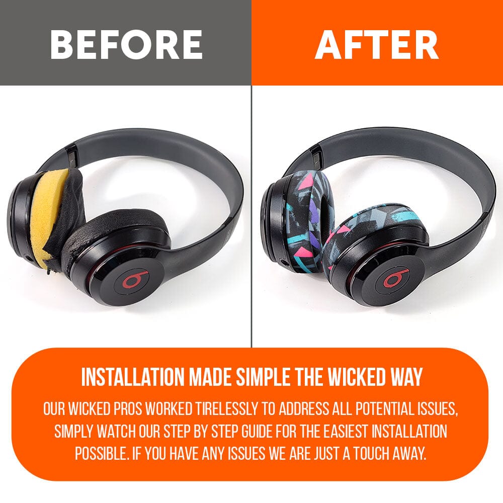 Beats Solo Replacement Earpads Thick Memory Foam Cushions by Wicked Cushions