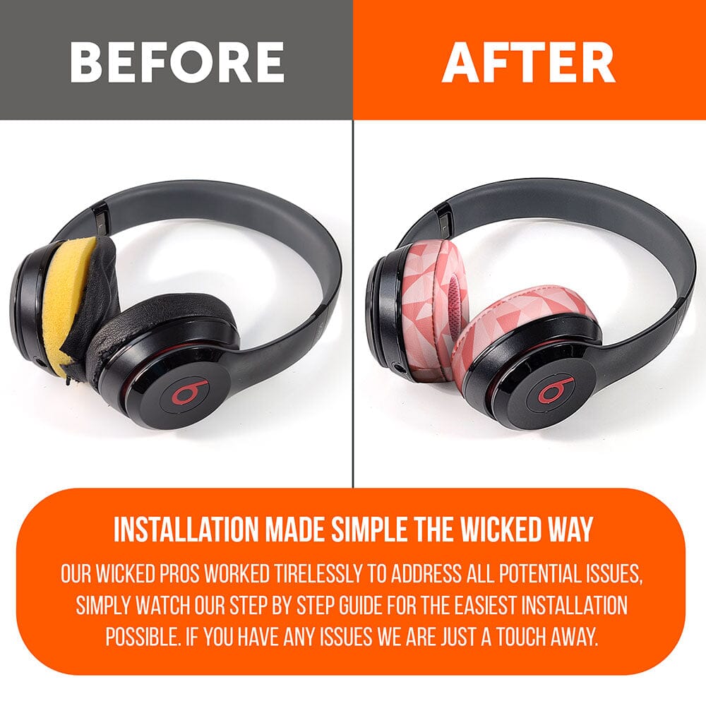 Beats Solo Replacement Earpads Thick Memory Foam Cushions by Wicked Cushions