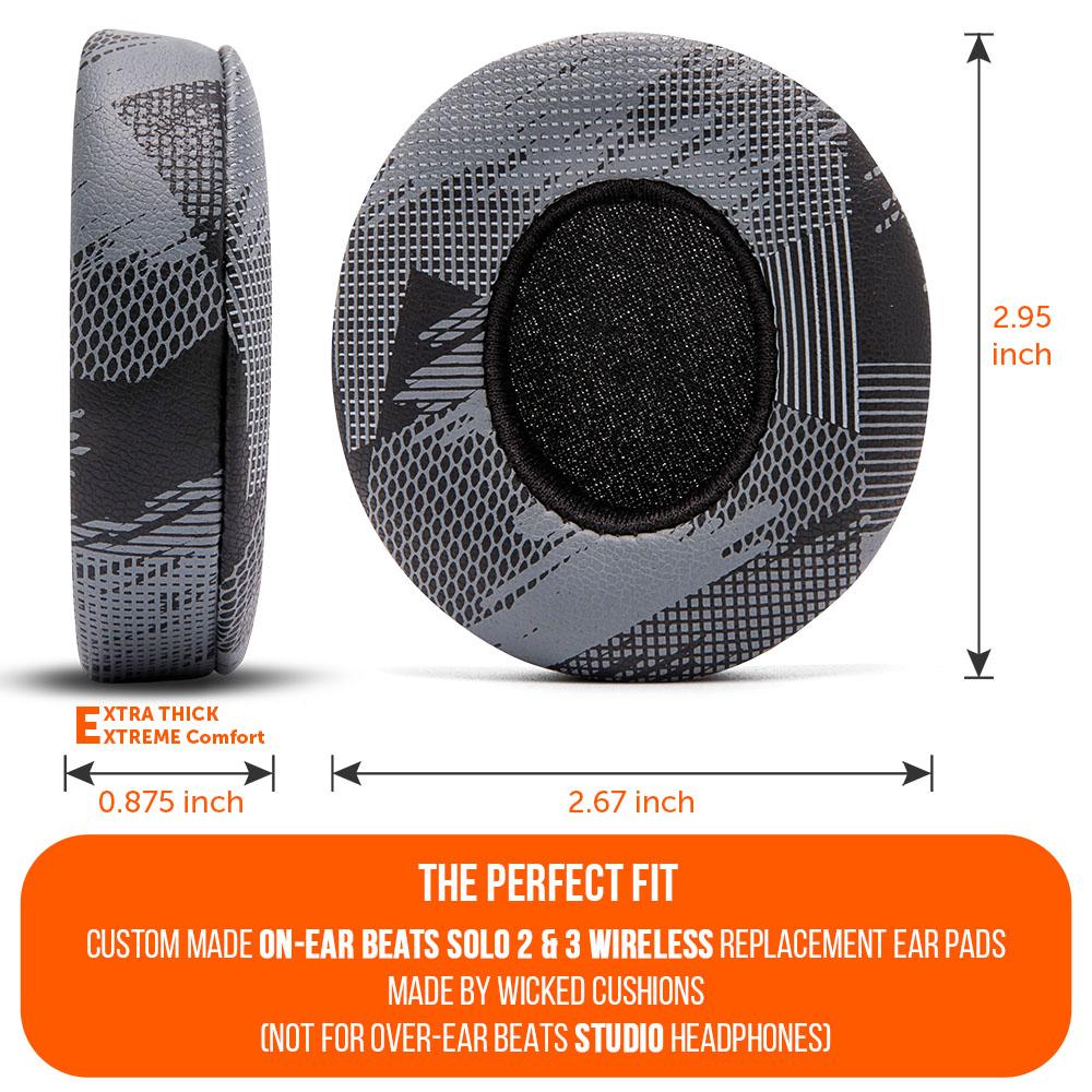 Beats Solo Replacement Earpads Thick Memory Foam Cushions by Wicked Cushions