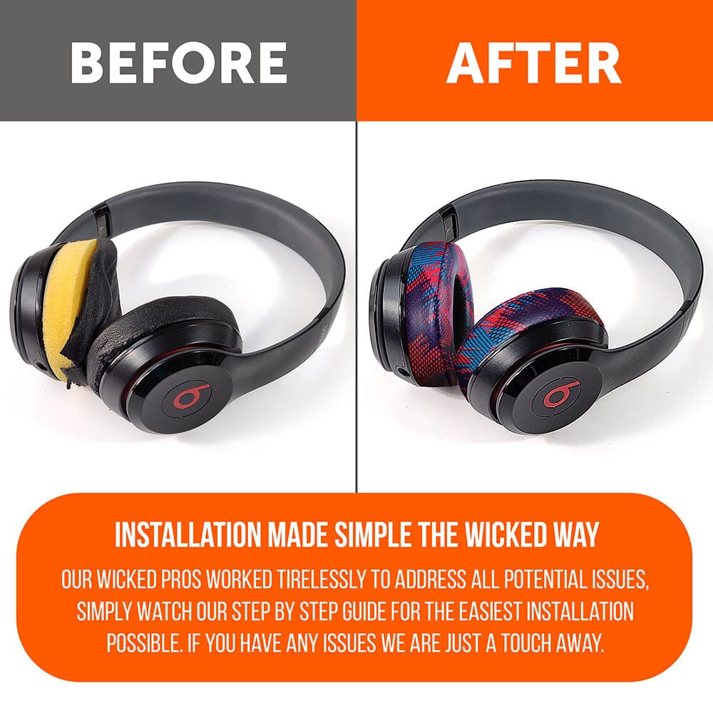 Beats Solo Replacement Earpads Thick Memory Foam Cushions by Wicked Cushions
