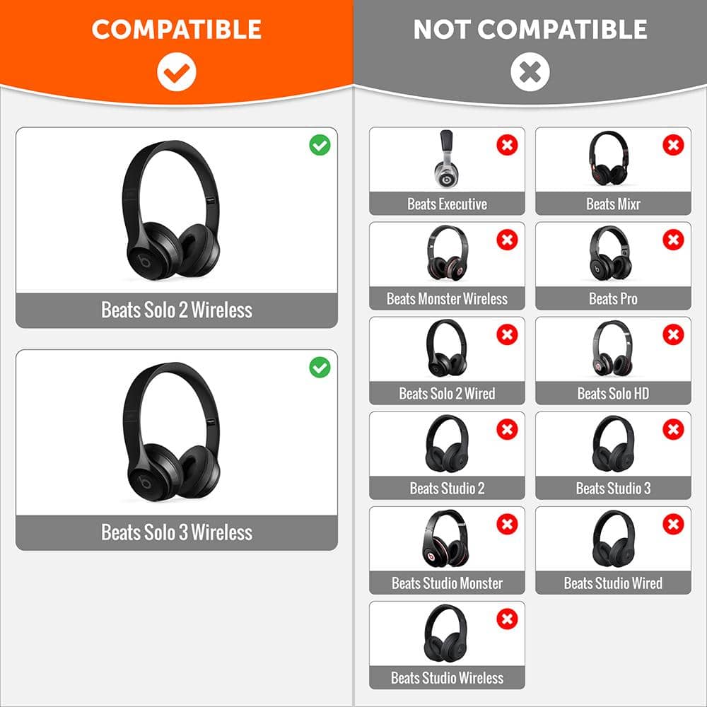 Beats Solo Replacement Earpads Thick Memory Foam Cushions by Wicked Cushions