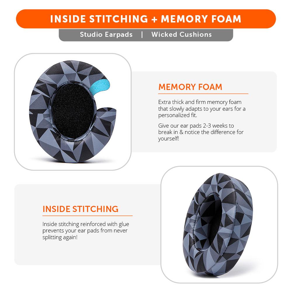 Beats Studio Black Replacement Earpads Wicked Cushions