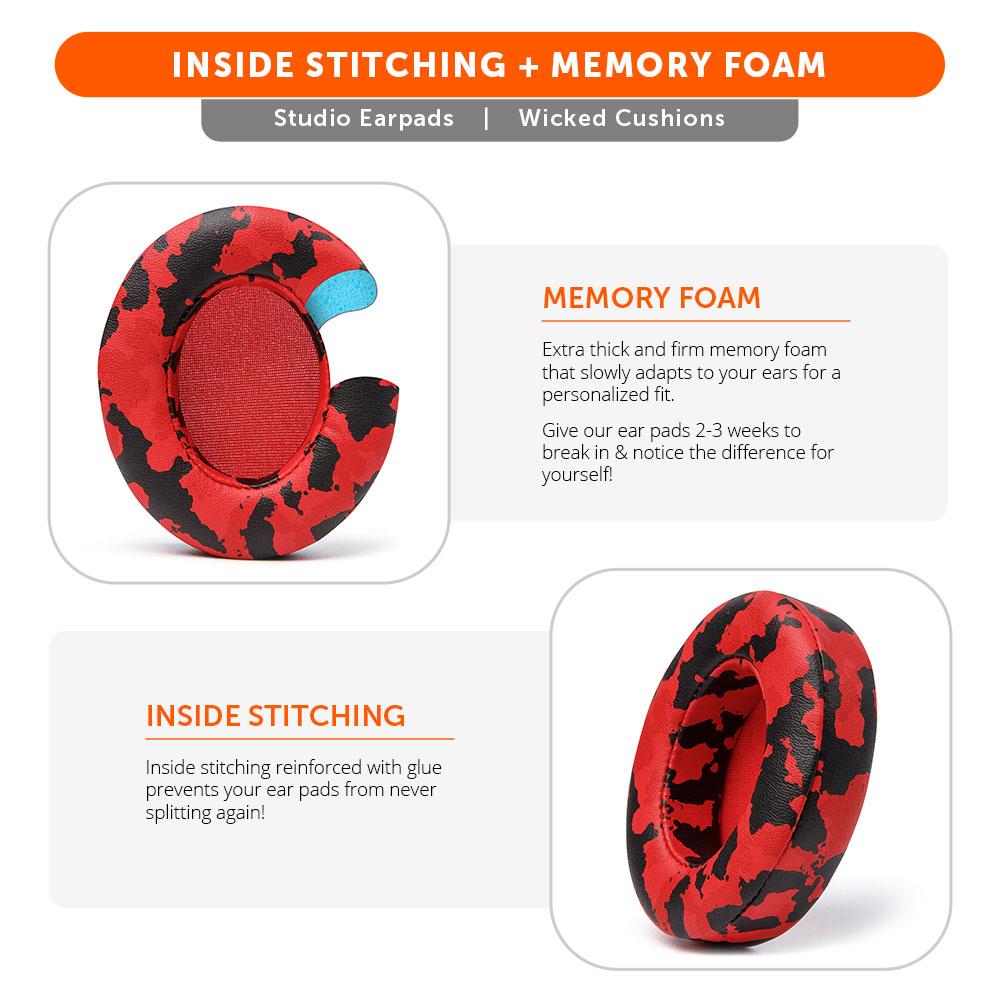 Beats Studio Black Replacement Earpads Wicked Cushions