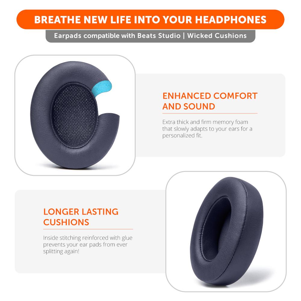Beats Studio Black Replacement Earpads Wicked Cushions