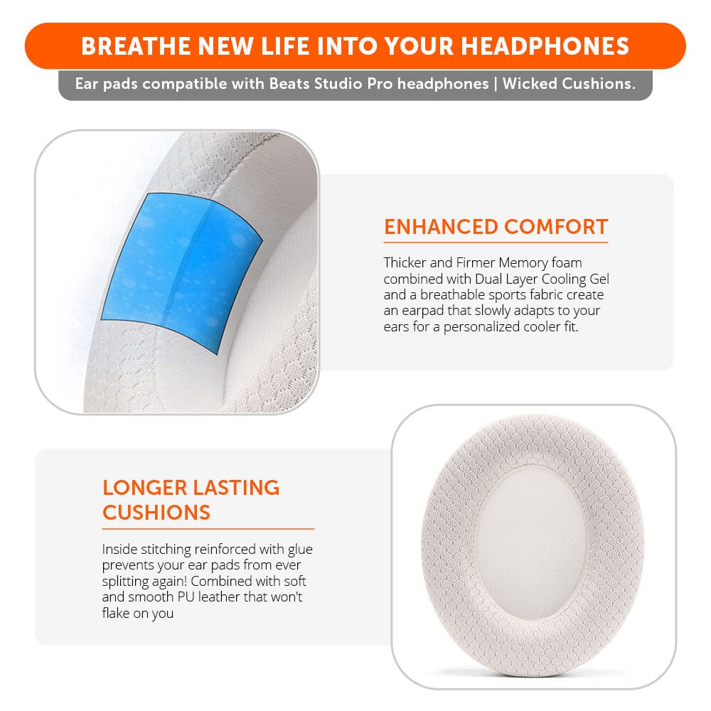 Beats Studio Pro Cooling Gel Earpads Replacement - Wicked Cushions
