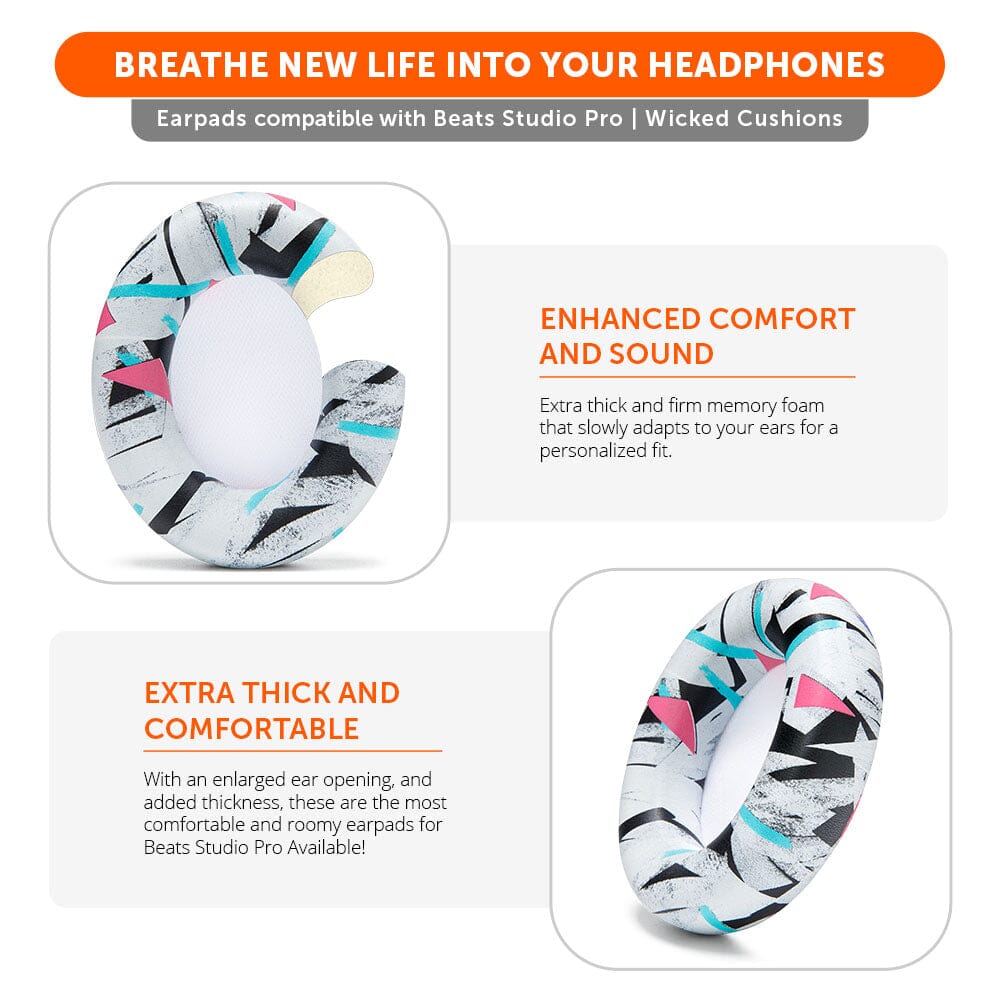 Beats Studio Pro Replacement Ear Pads Thick Memory Foam Earpads by Wicked Cushions