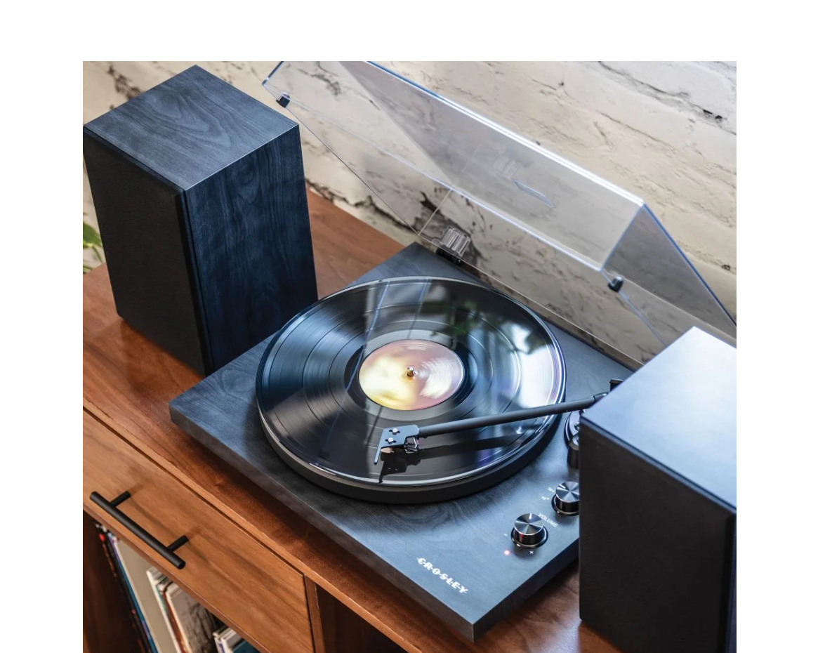 Crosley C62C-BK Belt-Drive 2-Speed Vinyl Bluetooth Turntable Record Player Black -NEW