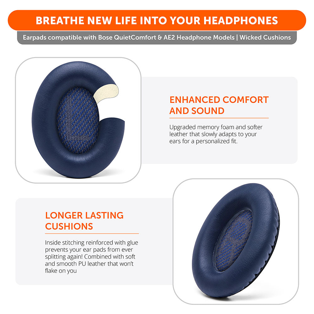 Bose QC35 Replacement Ear Pads Soft PU Leather Memory Foam Wicked Cushions