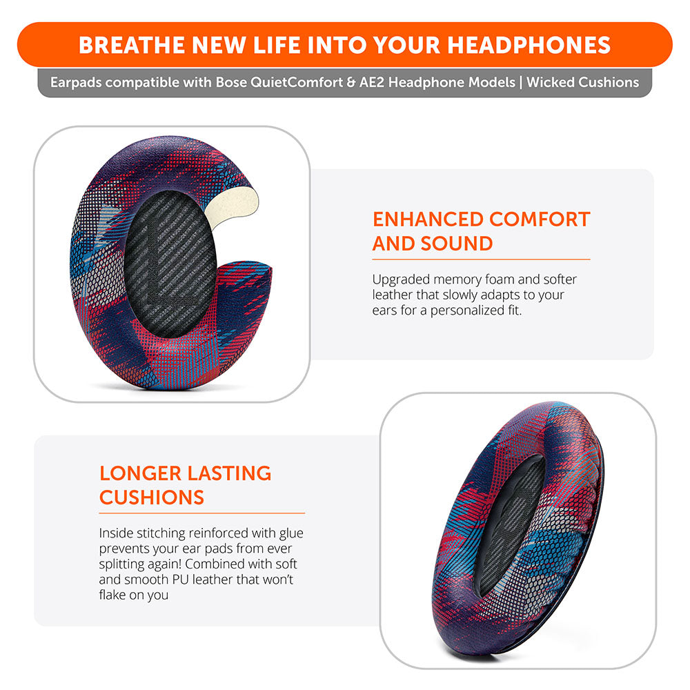 Bose QC35 Replacement Ear Pads Soft PU Leather Memory Foam Wicked Cushions