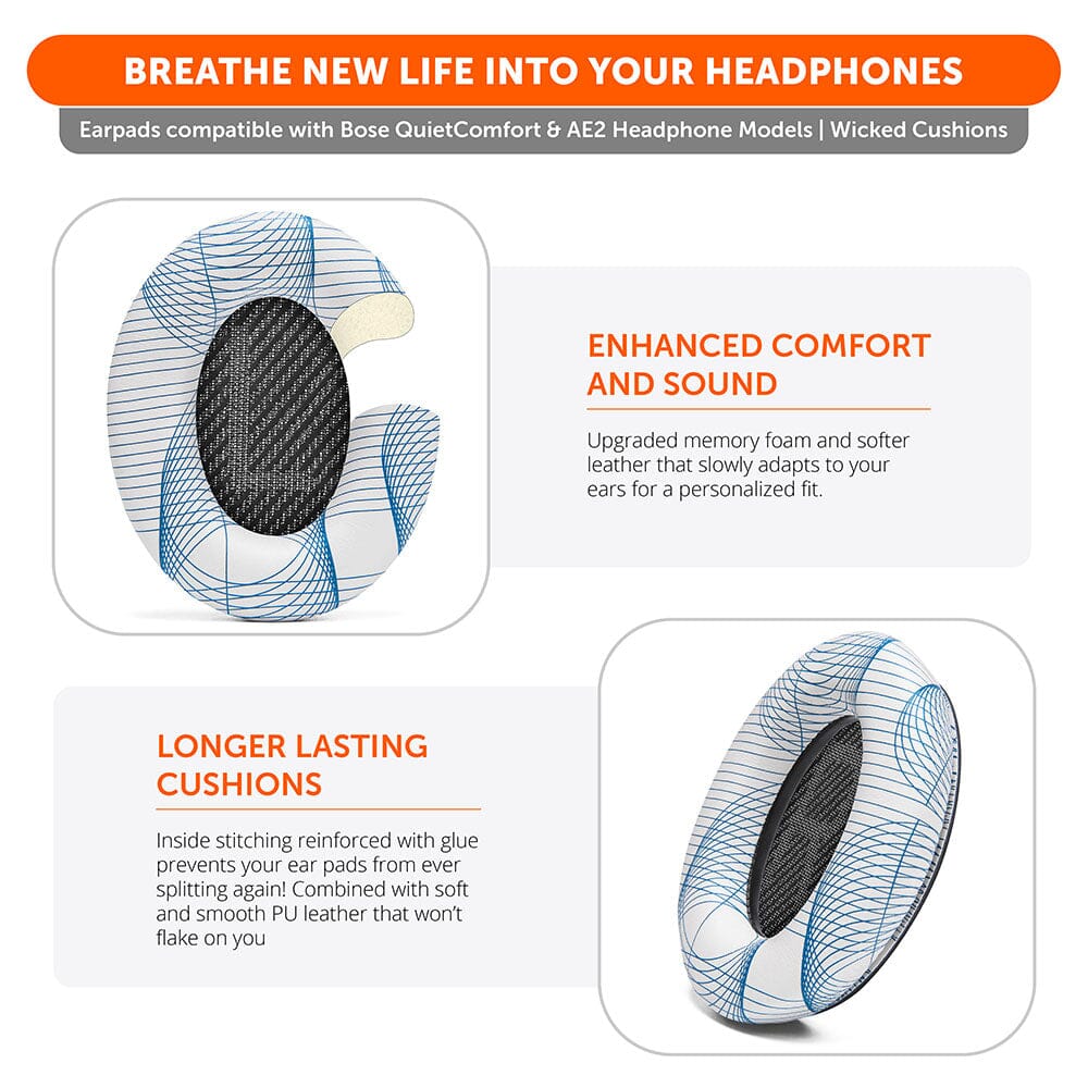 Bose QC35 Replacement Ear Pads Soft PU Leather Memory Foam Wicked Cushions