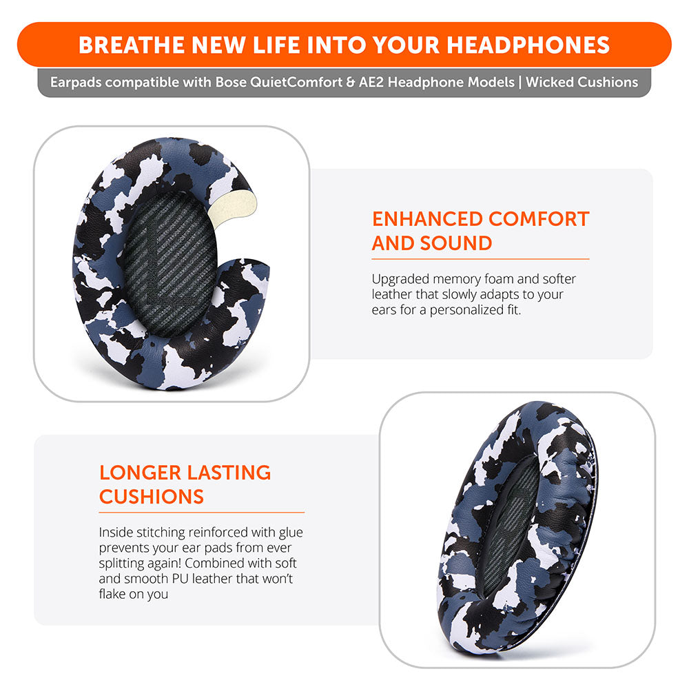 Bose QC35 Replacement Ear Pads Soft PU Leather Memory Foam Wicked Cushions