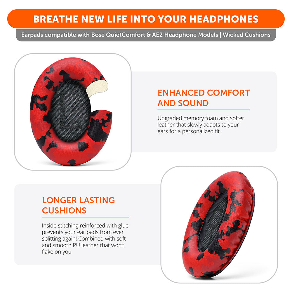 Bose QC35 Replacement Ear Pads Soft PU Leather Memory Foam Wicked Cushions