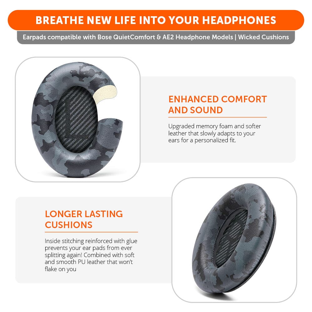 Bose QC35 Replacement Ear Pads Soft PU Leather Memory Foam Wicked Cushions