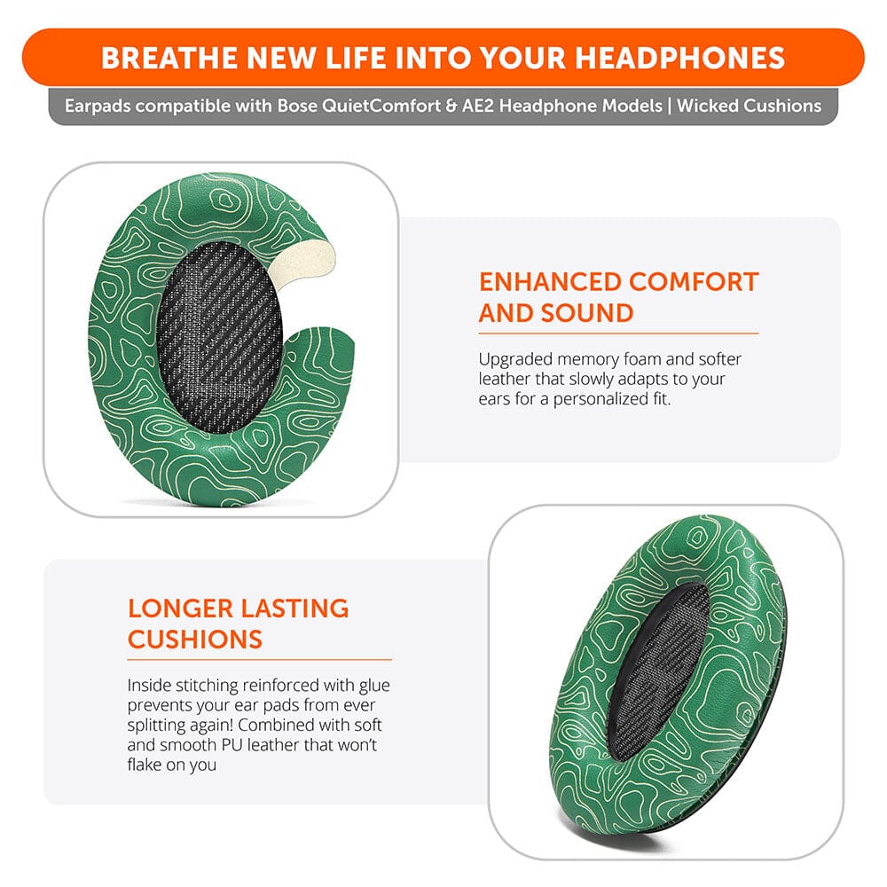 Bose QC35 Replacement Ear Pads Soft PU Leather Memory Foam Wicked Cushions