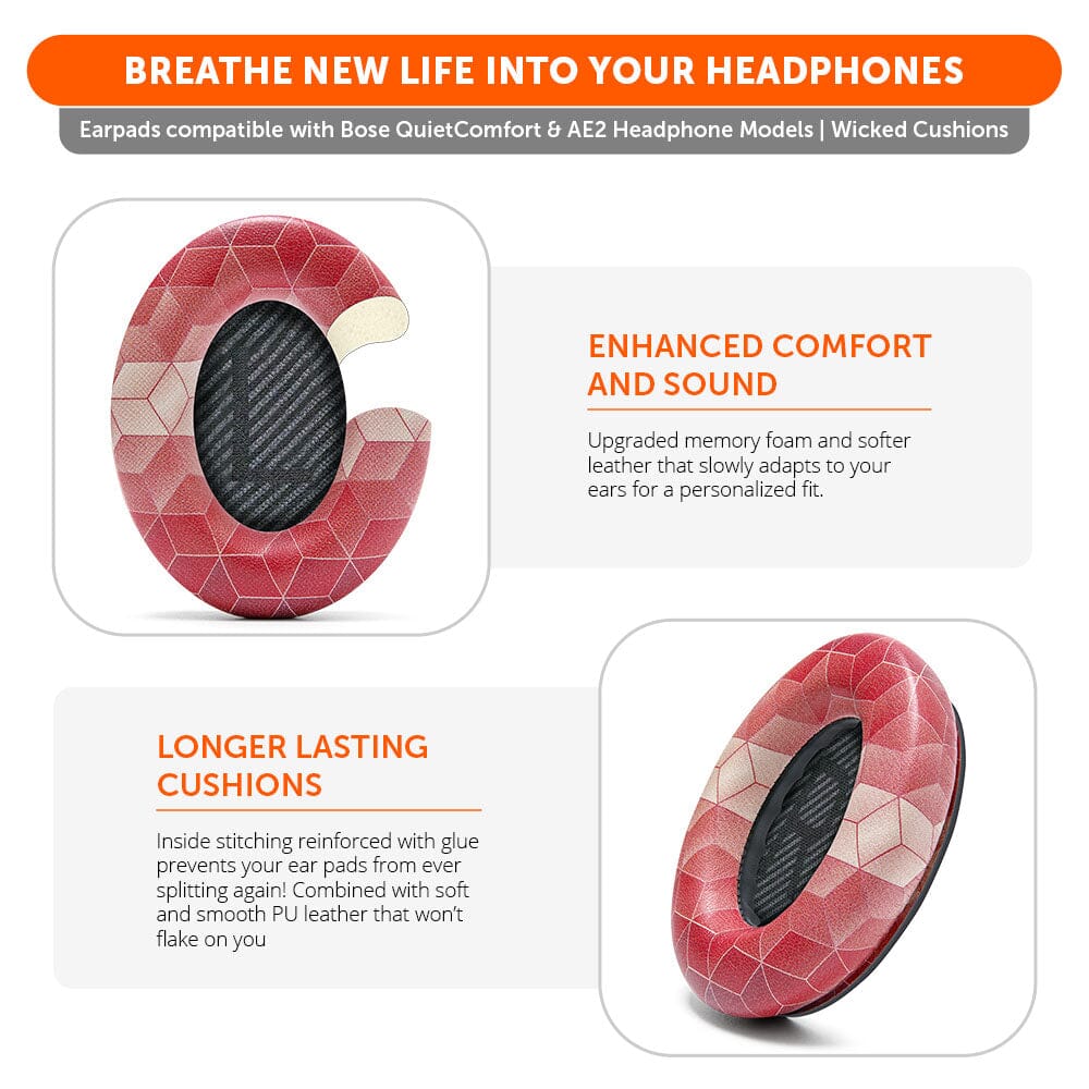 Bose QC35 Replacement Ear Pads Soft PU Leather Memory Foam Wicked Cushions