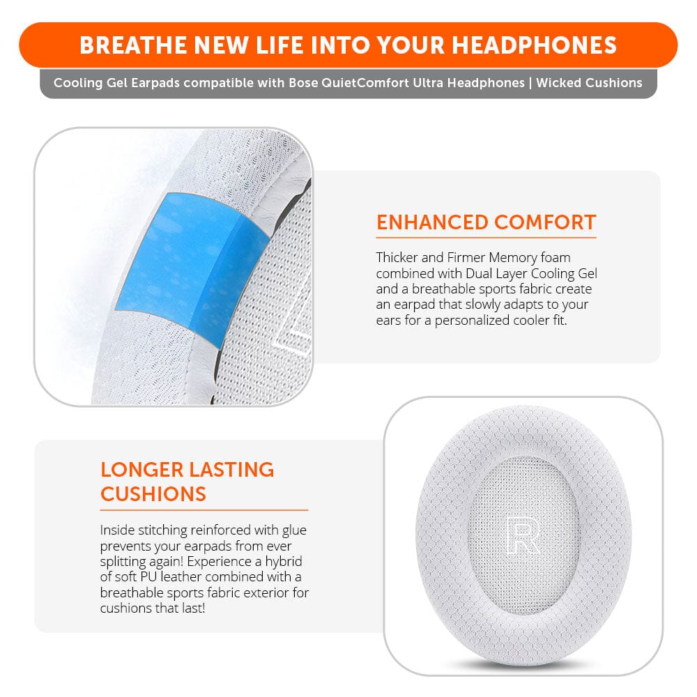 Bose QuietComfort Ultra Cooling Gel Replacement Earpads WC FreeZe QC Ultra