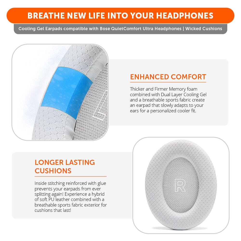 Bose QuietComfort Ultra Cooling Gel Replacement Earpads WC FreeZe QC Ultra
