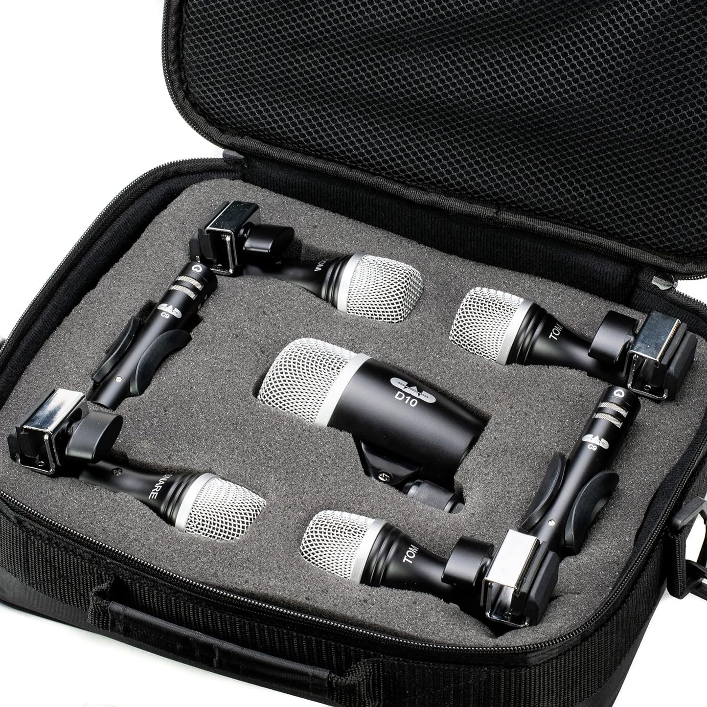 CAD Audio Stage7 7 Piece Drum Mic Pack - Includes Kick Mic, Snare Mic, 3 Tom Mics and 2 Overhead Condenser Mics, Black - NEW