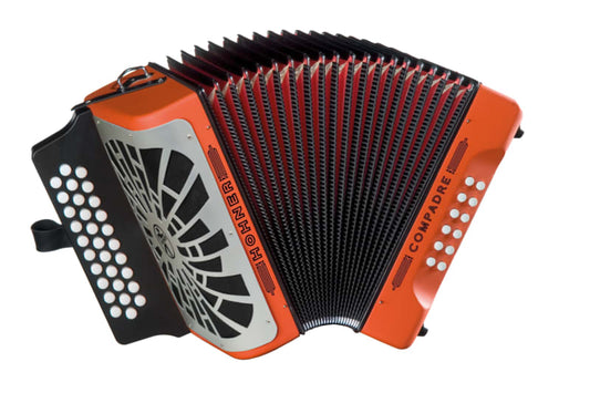 Hohner Compadre Diatonic Accordion - Keys of G/C/F - Orange-NEW