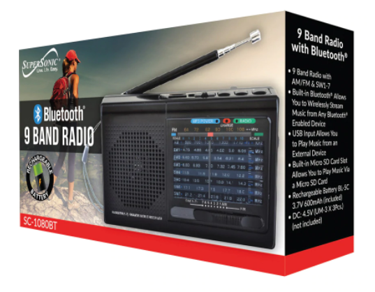 Supersonic Bluetooth 9 Band Radio Supersonic