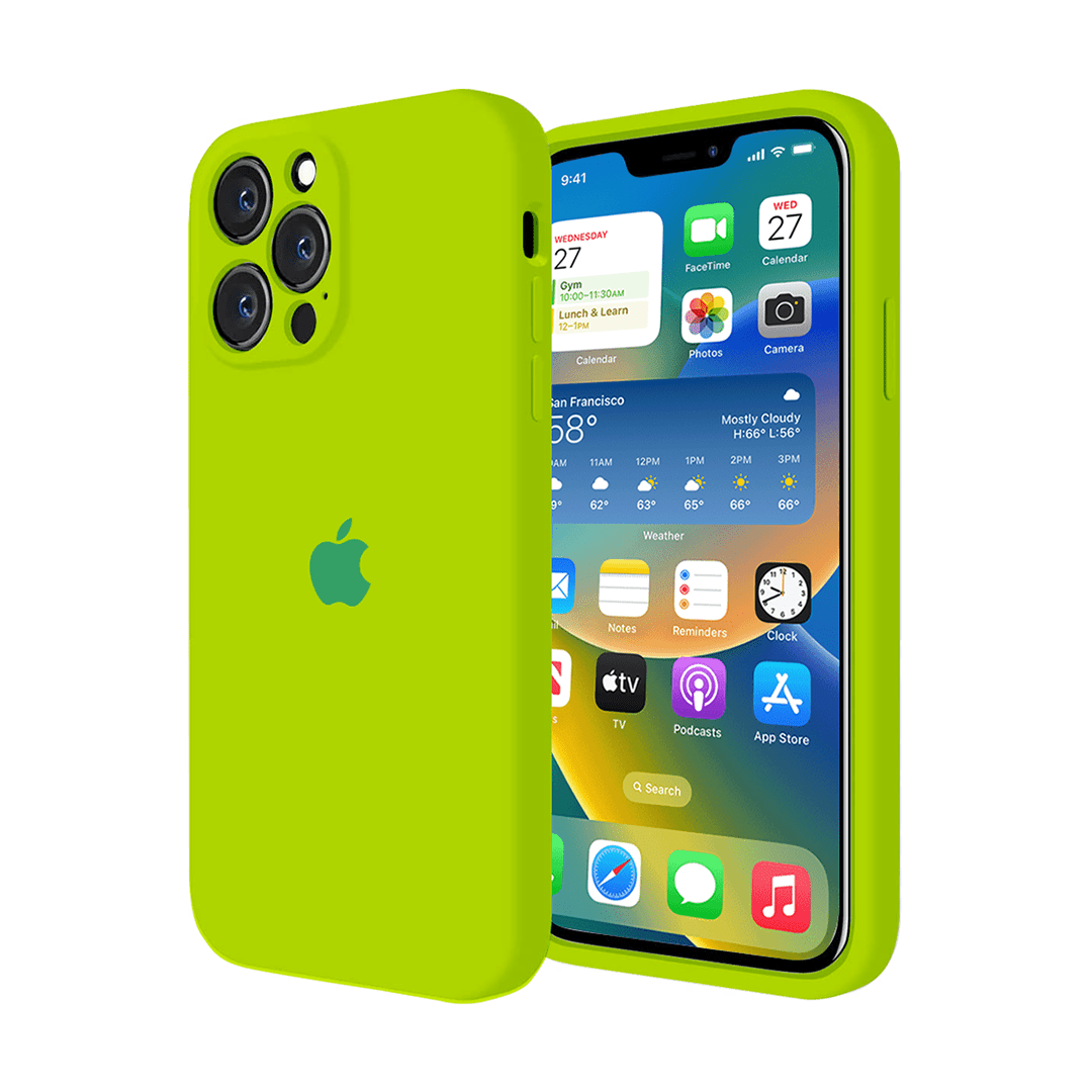 iPhone Camera Protection Fluorescent Green Silicone Case Apple