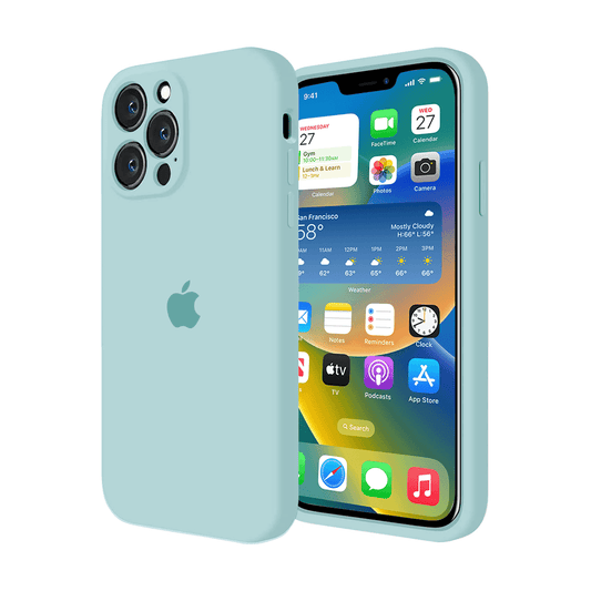 iPhone Camera Protection Glacier Blue Silicone Case Apple
