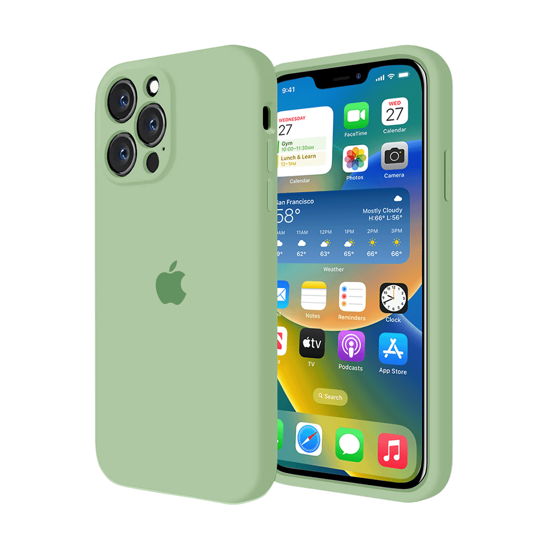 iPhone Camera Protection Silicone Case Matcha Green Apple iPhones