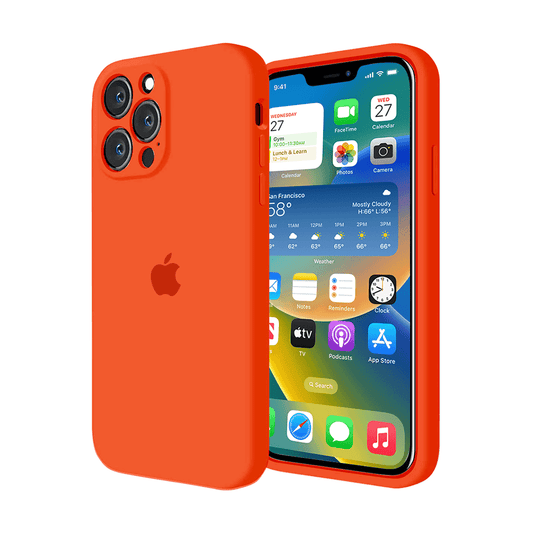 iPhone Camera Protection Orange Silicone Case Apple