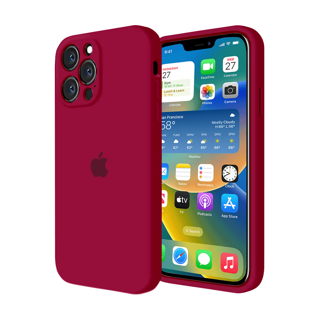 iPhone Camera Protection Rose Red Silicone Case Apple