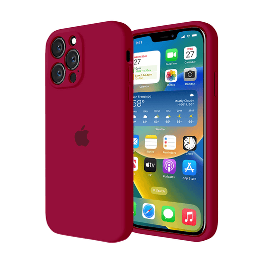 iPhone Camera Protection Rose Red Silicone Case Apple