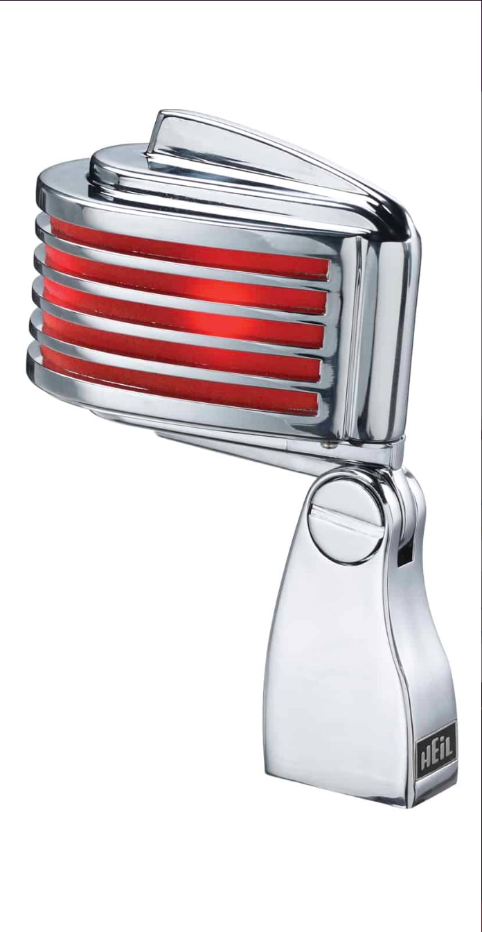 Heil Sound the Fine Dynamic Retro Style Microphone, Chrome  body, Red LED -NEW