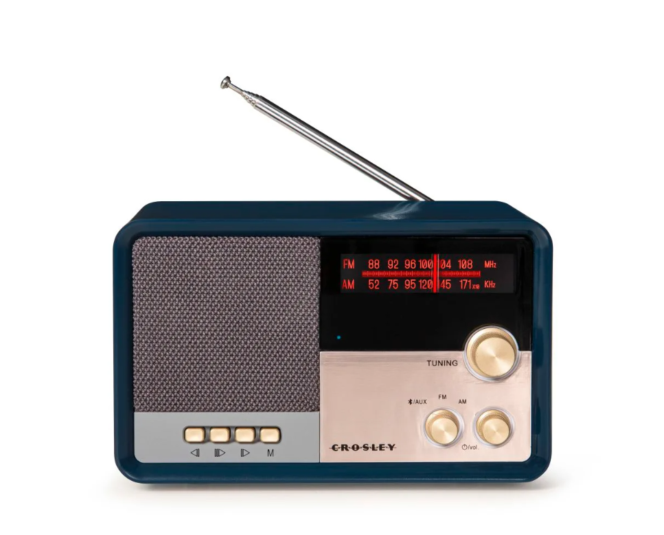 Crosley CR3036D Tribute Vintage Style AM/FM Radio With Bluetooth - Navy-NEW