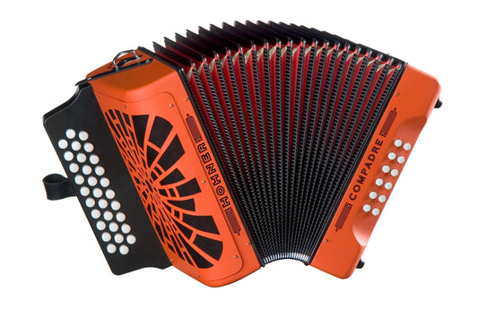 Hohner Compadre Diatonic Accordion - Keys of F/Bb/Eb - Orange-NEW