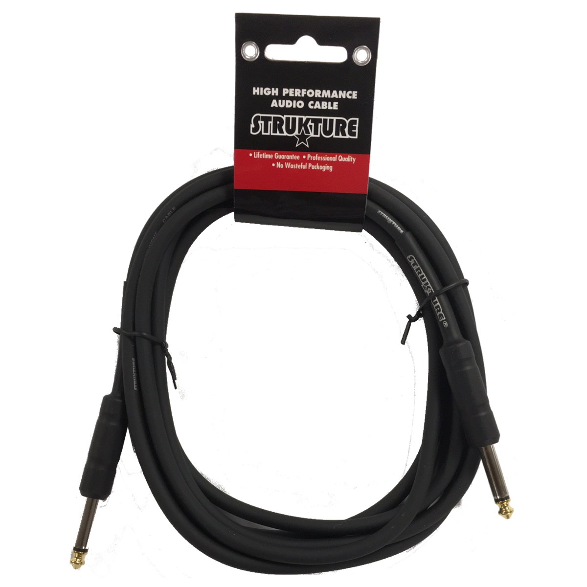 Black Strukture 6ft Instrument Cable Thick ABS sleeve SC06 Lifetime Warranty!