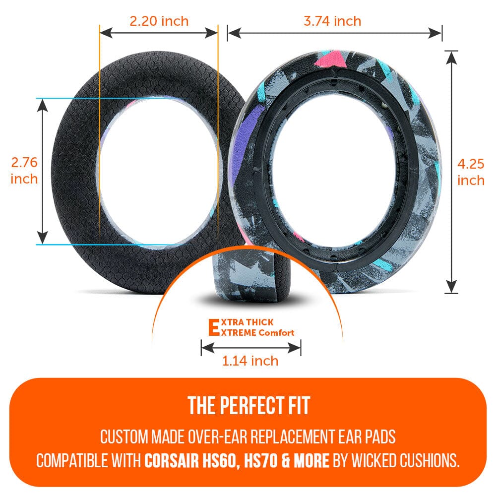 WC FreeZe Cooling Gel Dual Layer Earpads for Corsair HS50 HS60 HS70 Headsets