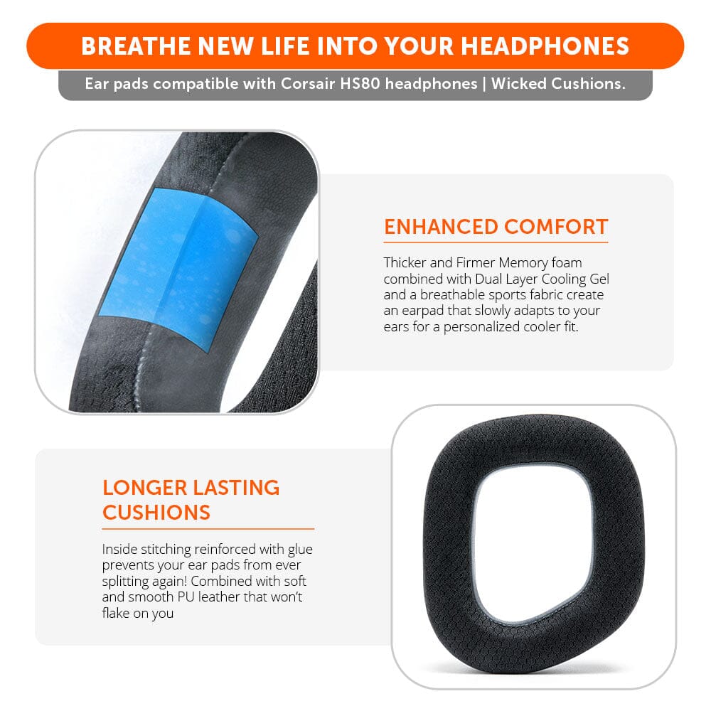 WC FreeZe Cooling Gel Corsair HS80 Earpads