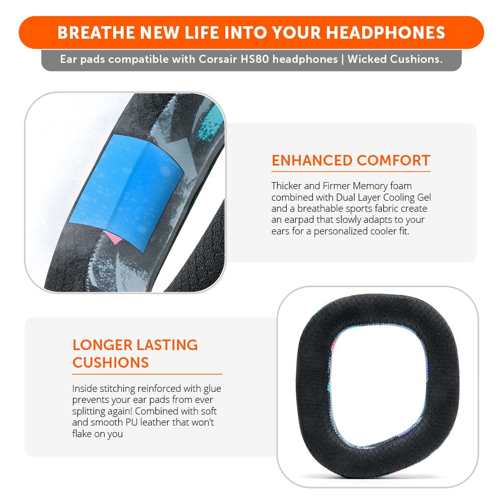 WC FreeZe Cooling Gel Corsair HS80 Earpads