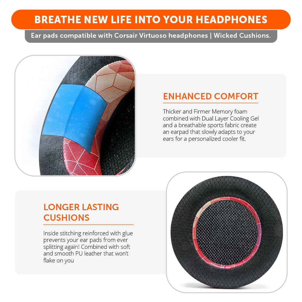 WC FreeZe Cooling Gel Earpads Corsair Virtuoso Headphones